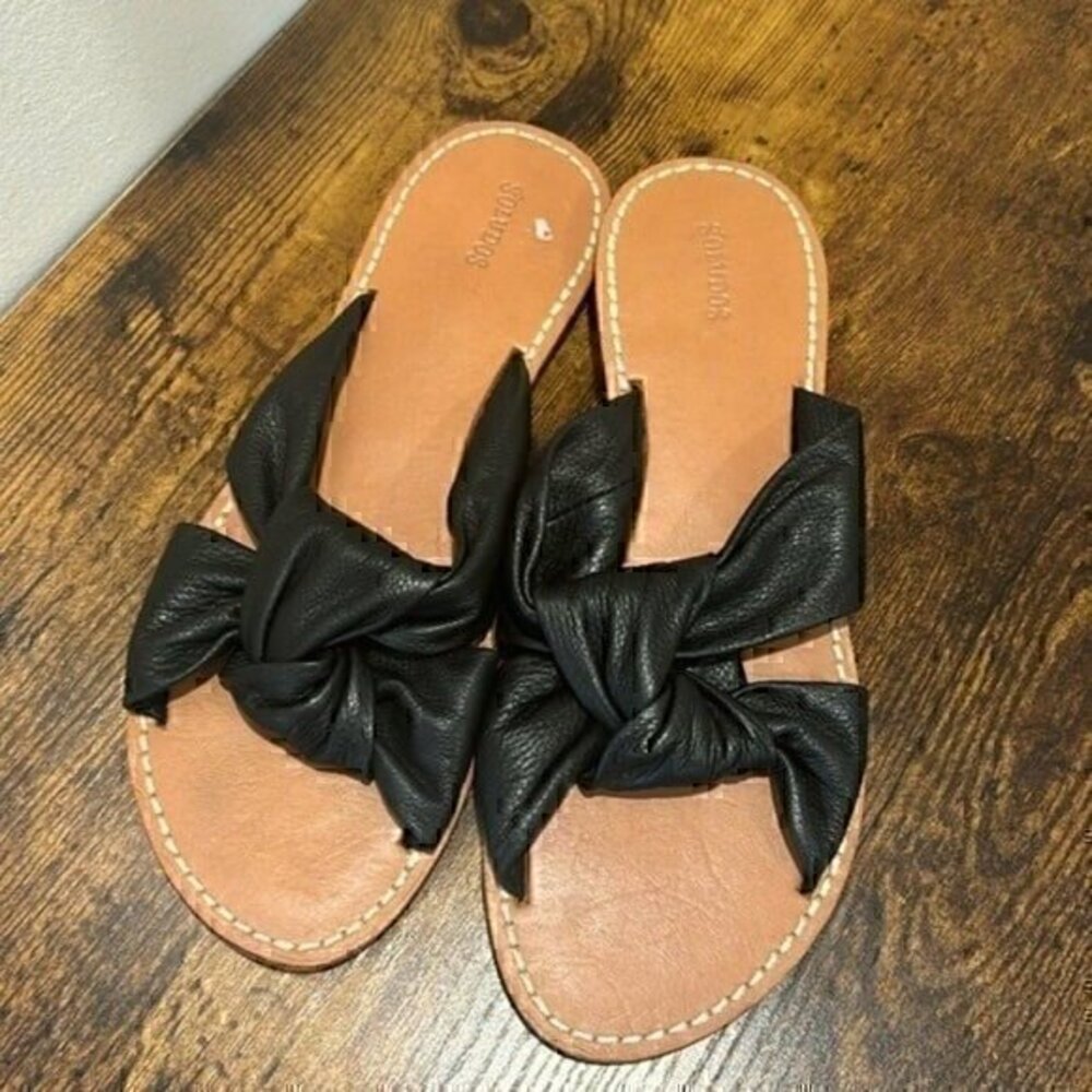 Soludos Clara beach slide in black size 8.5